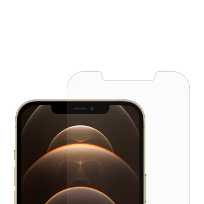 Apple iPhone 12 Pro Max Clear Tempered Glass Screen Protector black top Namibia